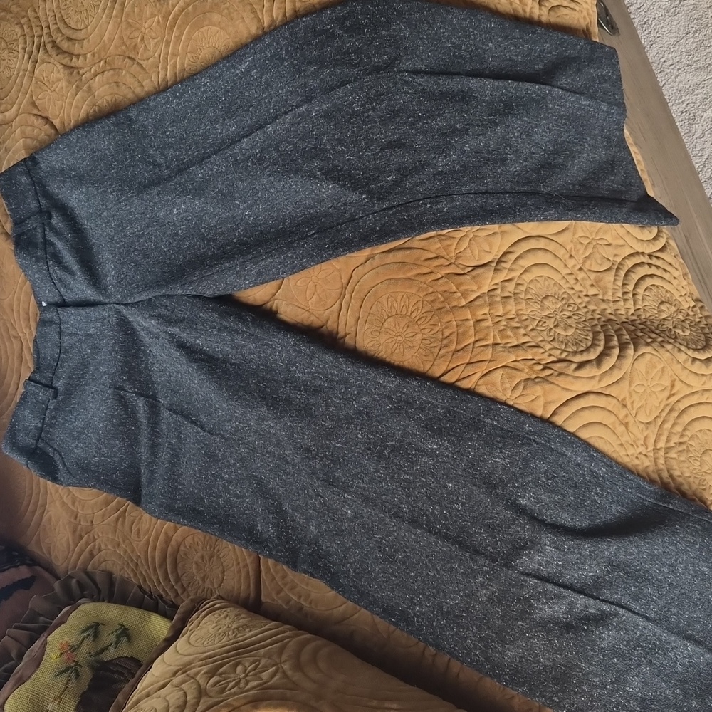 Trina Turk Charcoal and White Textured Pants
